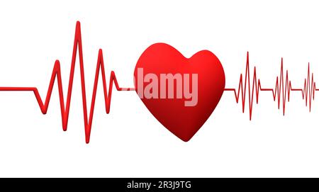 Tracé de pouls du cardiogramme et cœur Banque D'Images