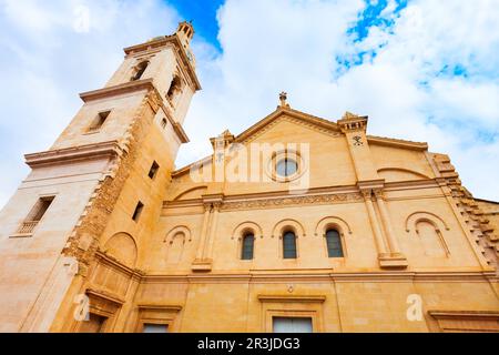 La Collégiale Basilique de Santa Maria de Xativa, également connue sous le nom de la Seu est la principale église de la ville de Xativa près de Valence en Espagne. Banque D'Images