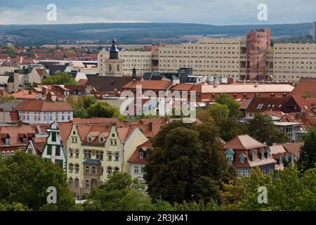 Vue sur la ville depuis Petersberg, Erfurt, Thuringe, Allemagne, Europe Banque D'Images