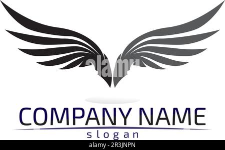 Logo Falcon Wings modèle icône vectorielle logo design Illustration de Vecteur