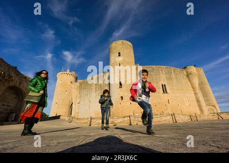 Château de Bellver (XIV siècle), Palma, Majorque, Îles Baléares, Espagne. Banque D'Images