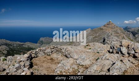 Puig Major, punto más effectif de las Islas Baleares, 1445 metros de altitude , la Sierra de Tramuntana, municipio de Escorca, Majorque, Iles Baléares, Espagne. Banque D'Images