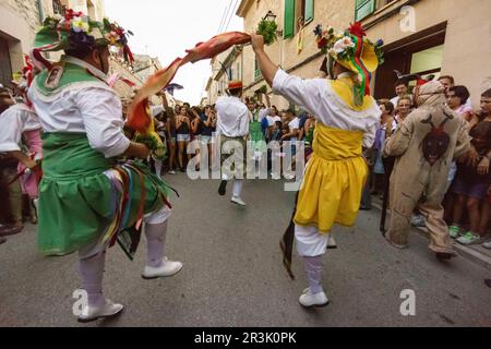 Cossiers de Montuïri, grupo de danzadores,Montuïri, Islas Baleares, Espagne. Banque D'Images