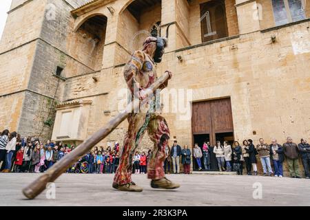 Demonio,baile de los cossiers, baile, majorquin populaires Algaida, Mallorca, Islas Baleares, Espagne. Banque D'Images