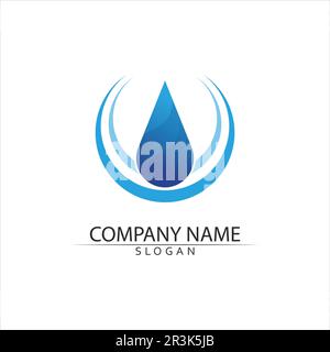 Goutte d'eau Modèle Logo vector illustration design Illustration de Vecteur