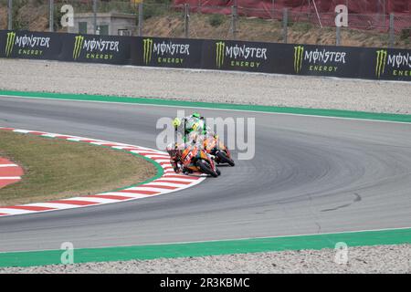 MONTMELLO, ESPAGNE-4 JUIN 2021: Pedro Acosta sur son #37 KTM RC250GP (Red Bull KTM Ajo), Championnat du monde 2021 Moto3 Banque D'Images