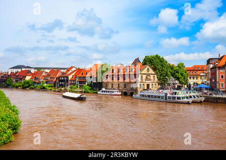 Klein-Veneig ou Little Venice est une maison de pêcheurs sur le fleuve Regnitz dans la vieille ville de Bamberg. Bamberg est une ville sur la rivière Regnitz en haute-Franconie, Banque D'Images