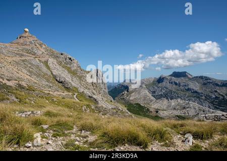 Puig Major, punto más effectif de las Islas Baleares, 1445 metros de altitude , la Sierra de Tramuntana, municipio de Escorca, Majorque, Iles Baléares, Espagne. Banque D'Images
