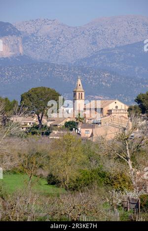 Glesia de Sant Cristòfol, Biniali, Sencelles, Pla de Mallorca, Majorque, Iles Baléares, Espagne, Europe. Banque D'Images