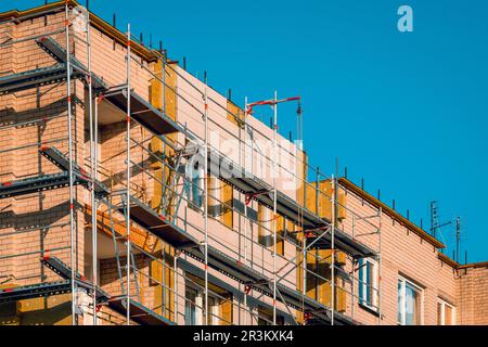 Efficacité énergétique rénovation des murs de maison pour économiser l'énergie Banque D'Images