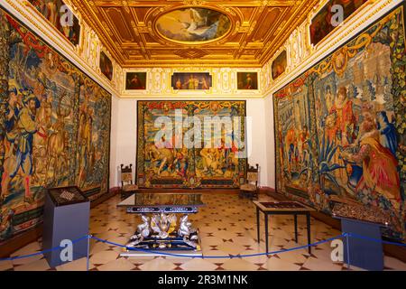 Munich, Allemagne - 07 juillet 2021 : intérieur du musée de la Résidence de Munich. Munchen Residenz est l'ancien palais royal de Munich, en Allemagne. Banque D'Images