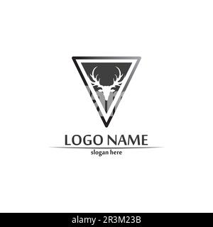 logo de cerf corne d'animal et de mammifères design et vecteur graphique Illustration de Vecteur