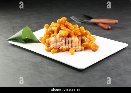 Boulettes de viande glacées au litchi, porc doux et aigre Banque D'Images