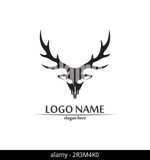 logo de cerf corne d'animal et de mammifères design et vecteur graphique Illustration de Vecteur