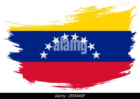 Venezuela fond vectoriel de marqueur de contour de pinceau. Banderole isolée peinte vénézuélienne de style grunge dessinée à la main. Illustration de Vecteur
