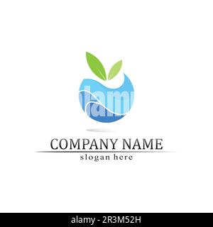 Symbole d'onde d'eau vecteur illustration design logo bleu Illustration de Vecteur