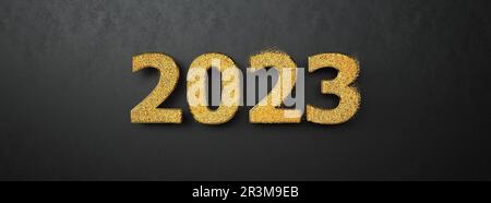 2023 numéros d'or Banque D'Images