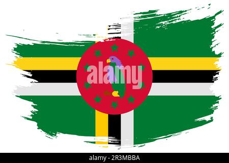 Fond vectoriel de l'indicateur de contour de la brosse Dominique. Banderole isolée peinte à la main de style grunge dominicaine. Illustration de Vecteur