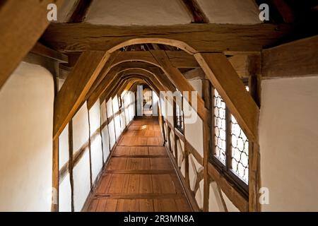 Passerelle vers le Lutherstube sur le Wartburg, Eisenach, Thuringe, Allemagne, Europe Banque D'Images