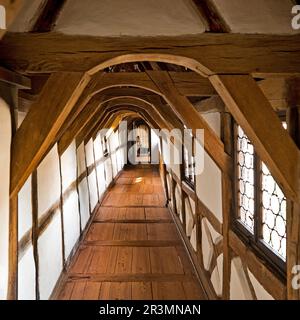 Passerelle vers le Lutherstube sur le Wartburg, Eisenach, Thuringe, Allemagne, Europe Banque D'Images