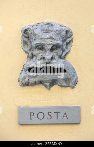 Ancienne boîte postale Lions Head, Florence, Toscane, Italie Banque D'Images