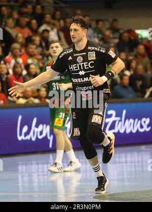 Joueur de handball allemand Justin Kurch HC Erlangen HBL Liqui Moly Handball Bundesliga saison 2022-23 Banque D'Images