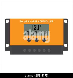 conception vectorielle du contrôleur de charge solaire isolée sur fond blanc Illustration de Vecteur