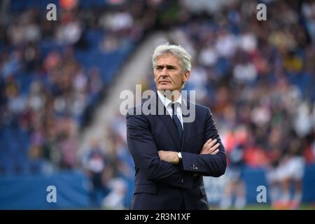 Julien Mattia / le Pictorium - Paris Saint Germain (PSG) contre OL Women - 21/05/2023 - France / Ile-de-France (région) / Paris - PSG entraîneur féminin, Gérard Precheur lors du match Arkema Ligue 1 entre PSG et Olympique Lyonnais au Parc des Princes, 21 mai 2023 Banque D'Images