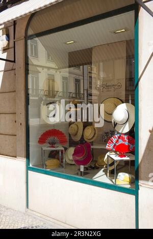 Chapelaria d'Aquino, boutique de chapeaux artisanale dans le quartier de Baixa à Lisbonne Banque D'Images