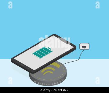illustration vectorielle du téléphone sur le chargeur sans fil Illustration de Vecteur