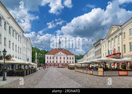 Place de la mairie, Tartu, Estonie Banque D'Images