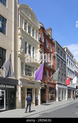 Boutiques de luxe sur Old Bond Street à Londres, au cœur du quartier de Mayfair. Banque D'Images