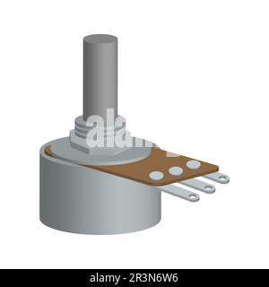 3d rendre la conception du potentiomètre ou de la résistance variable Illustration de Vecteur