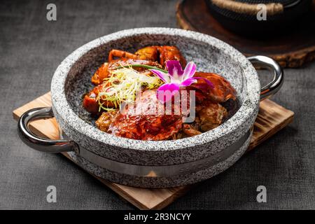 Sautés （sautés au crabe sauté） au poivre noir Banque D'Images