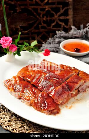 Une délicieuse et alléchante oie braisée rôtie à la cantonaise, bien rôtie Banque D'Images