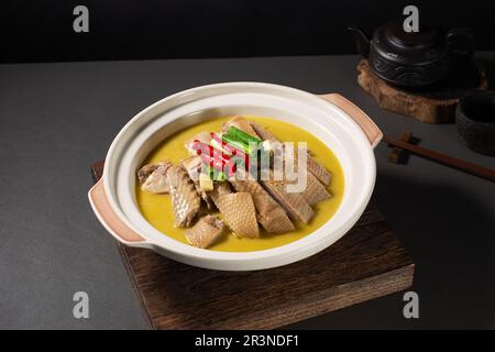 Une délicieuse et alléchante oie braisée rôtie de style cantonais, bien rôtie, braisée Banque D'Images