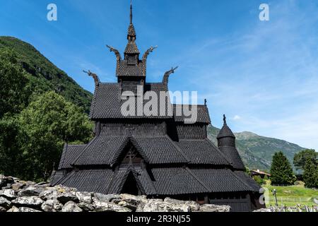 Eglise de la rive du 12th siècle à Borgund, Norvège Banque D'Images