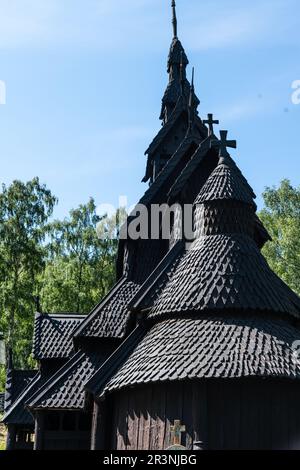 Eglise de la rive du 12th siècle à Borgund, Norvège Banque D'Images