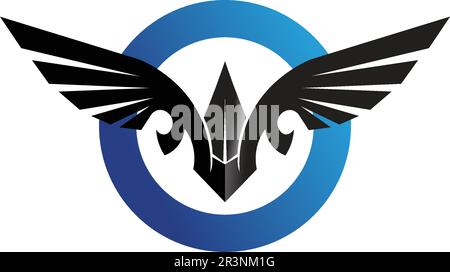 Aile Falcon Modèle Logo design icône vecteur Illustration de Vecteur