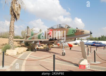 Douglas A4-TJ Ayit Skyhawk au Musée de l'Armée de l'air israélienne, be'er Sheva. Avion d'entraînement également utilisé dans la guerre de Kippour et la guerre d'usure de Yom. Banque D'Images