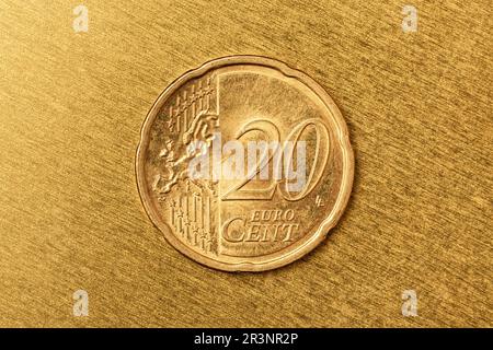Gros plan de vingt centimes d'euro Banque D'Images