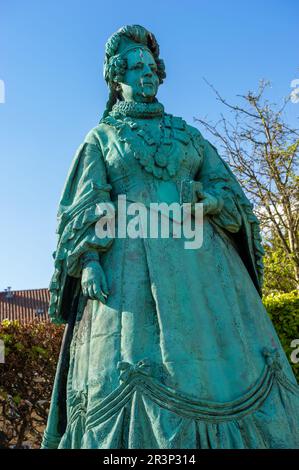 La statue de la reine Caroline Amalie d'Augustenburg à Kongens Have (le jardin des rois) Copenhague, Danemark Banque D'Images