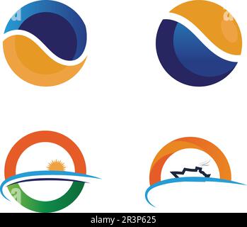 Cercle de la technologie et des symboles logo Vector Illustration de Vecteur