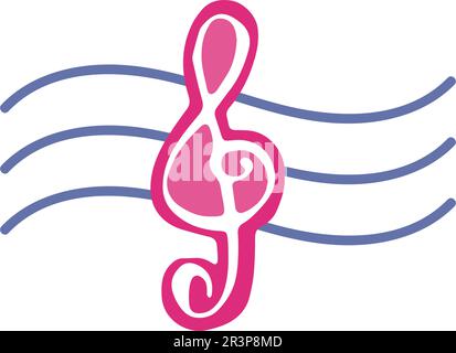 Icône de note de musique logo et design Vector Illustration de Vecteur