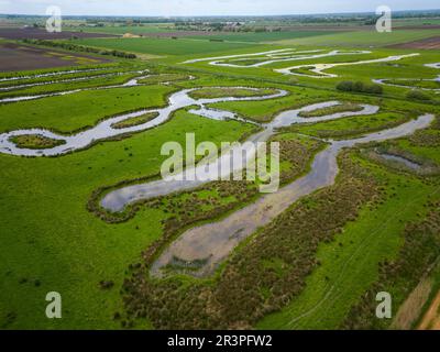 23rd mai 2023 terres humides artificielles dans le Lincolnshire fens Banque D'Images