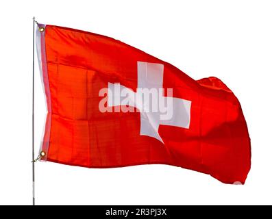 Drapeau de la suisse volant Banque D'Images