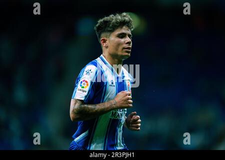 Cornellà, Espagne, 24, mai 2023. Espagnol la Liga : RCD Espanyol / Atlético de Madrid. Nico Melamed (21) Credit: JG/Alay Live News Banque D'Images