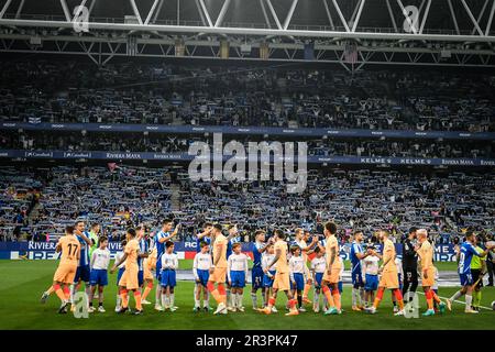 Barcelone, Espagne. 24th mai 2023. Les joueurs sont vus lors d'un match de la Liga Santander entre le RCD Espanyol et l'Atletico de Madrid au stade RCDE, à Barcelone, en Espagne, sur 24 mai 2023. (Photo/Felipe Mondino) crédit: Live Media Publishing Group/Alay Live News Banque D'Images