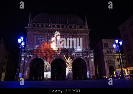 Brescia, Italie. 15th févr. 2023. Une vue d'ensemble d'une installation lors de l'inauguration de la lumière est le festival de la vie à l'occasion de Bergame Brescia, capitale italienne de la Culture 2023 à Brescia sur 14 février 2023 à Milan, Italie. (Photo par Alessandro Bremec/NurPhoto)0 Credit: NurPhoto SRL/Alay Live News Banque D'Images