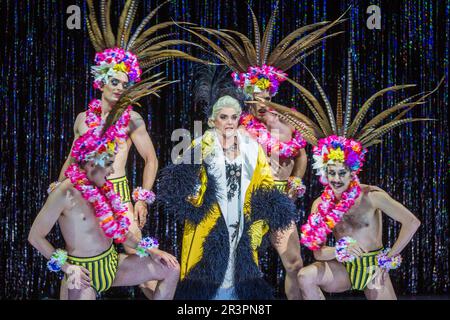 All-chant, All-Dancing Yiddish Revue Eine Reminiszenz an jüdische Kultur und das im sogenannten 'Borscht Belt' der USA blühende Entertainment. Mit Banque D'Images